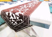 Gorki Cotton Embroidered Table Runner - Brown